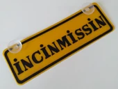 DEKOR SARI PLAKA - İNCİNMİŞSİN (22x7,5cm) vantuzlu Pleksi, Dekor Levha, DEKOR PLAKA thumbnail 1