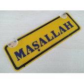 DEKOR SARI PLAKA - MAŞALLAH (22x7,5cm) vantuzlu Pleksi (Dekor Levha) DEKOR PLAKA - 1