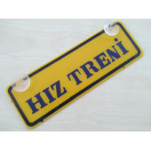 DEKOR SARI PLAKA - HIZ TRENİ (22x7,5cm) vantuzlu Pleksi (Dekor Levha) DEKOR PLAKA - 1