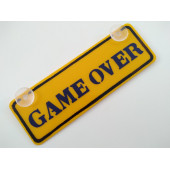 DEKOR SARI PLAKA - GAME OVER (22x7,5cm) vantuzlu Pleksi (Dekor Levha) DEKOR PLAKA - 1