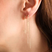 Sallantılı Hac Altın Küpe 14K - 1