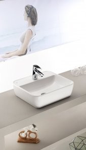 Turkuaz Cerastyle One Tezgahüstü Çanak Lavabo 46x42 cm (Delikli) - 1