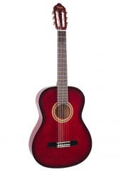VALENCIA VC102TRDS KLASİK GİTAR SAP ÇELİKLİ 1/2 KIRMIZI SUNBURST - 1