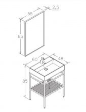 Orka Capetown 60 cm Beyaz Banyo Dolabı Takımı thumbnail 3