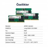 Transcend Jm4800ase-16G 16Gb Ddr5 4800Mhz Cl40 1.1V Notebook Ram - 8