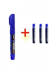 inox Kartuşlu Yazı Tahtası Kalemi Mavi Ve 3 Adet Mavi Mürekkep - 1