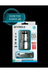 C32 3.1 Samsung Micro Oto Araç Çakmaklık Şarjı Aleti Oto Şarj Aleti Çift Usb Girişli (metal ) - 1