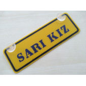SARI DEKOR PLAKA - SARI KIZ (22x7,5cm) vantuzlu Pleksi (Dekor Levha) SARI PLAKA - 1