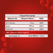 Voop Vitamin B12, Biotin Ve Foik Asit İçeren Takviye Edici Gıda 60 Kapsül - 3