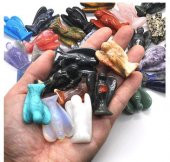 Doğal Taş 3.5 Cm Mini Melek Heykel Doğal Taş Oyma Cep Koruyucu Şifa Taşı Şanslı - 3