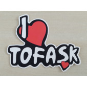I LOVE TOFAŞK STİCKER (SİYAH) 10,5x8cm (TOFAŞ) TOFAŞ YAZISI - TOFAŞK ETİKETİ - TOFAŞK ÇIKARTMASI - 1
