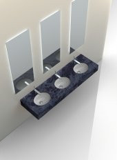 Turkuaz Cerastyle Tezgah Altı Hilton Yapıştırma Lavabo 44x34 cm - 2