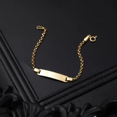 Plakalı 14 Ayar Altın Bebek Künyesi thumbnail 4