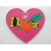 DEKOR PLAKA PEMBE - I LOVE (16x14,5cm) vantuzlu Pleksi Dekor Levha PEMBE PLAKA thumbnail 2