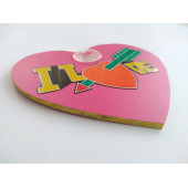 DEKOR PLAKA PEMBE - I LOVE (16x14,5cm) vantuzlu Pleksi Dekor Levha PEMBE PLAKA thumbnail 3