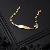 Çekim Gücü 14 Ayar Altın Çocuk Künyesi thumbnail 3