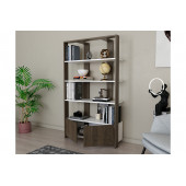 EVDEKİMODA ELENA KİTAPLIK (BEYAZ-CEVİZ) - 3