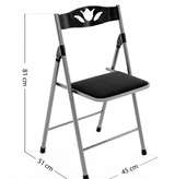 Mutfak Katlanabilir Masa Sandalye Takımı- Siyah - 8