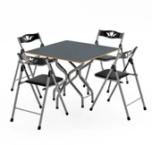 Mutfak Katlanabilir Masa Sandalye Takımı- Siyah - 2