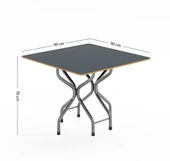 Mutfak Katlanabilir Masa Sandalye Takımı- Siyah - 5