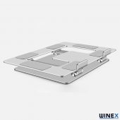 Winex Metal Ayarlanabilir Laptop, Tablet, Macbook, Matebook Yükseltici Katlanabilir Stand Tutucu Gümüş - 3