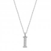 925 Ayar Gümüş Rodyum Kaplama İ Harfi Kadın Gümüş Kolye thumbnail 2