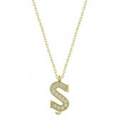 925 Ayar Gümüş Ş Harfi Kadın Gümüş Kolye thumbnail 2