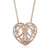 925 Ayar Gümüş Bombeli Kalp Kadın Gümüş Kolye thumbnail 2