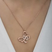 925 Ayar Gümüş Sonsuzluk Kelebek Kadın Gümüş Kolye thumbnail 5
