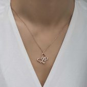 925 Ayar Gümüş Sonsuzluk Kelebek Kadın Gümüş Kolye thumbnail 1