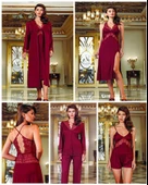 Perin 130  Bordo Penye  6 Lı  Çeyiz Seti thumbnail 3