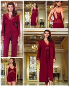 Perin 130  Bordo Penye  6 Lı  Çeyiz Seti thumbnail 1