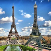 Minyatür Metal Eyfel Kulesi Dekoratif Biblo 15 cm thumbnail 4