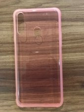   Samsung Galaxy A20s Kılıf Darbelere Dayanıklı Transparan Renkli Şeffaf Silikon Pembe - 1