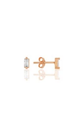 Gümüş rose zirkon baget taşlı küpe SGTL11717ROSE - 1
