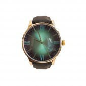 Watch Art Altın Sarı Metal Kasa ve Yeşil Deri Kordon  Erkek Kol Saati CHES225 - 4