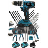 ASSUR PLUS Toools Profesional New Seri 58 Vf Çift Akülü Darbeli Matkap 45 Parça Set Hediyeli Sarı - 1