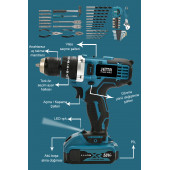 ASSUR PLUS Toools Profesional New Seri 58 Vf Çift Akülü Darbeli Matkap 45 Parça Set Hediyeli Sarı - 2