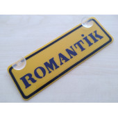 SARI DEKOR PLAKA - ROMANTİK (22x7,5cm) vantuzlu Pleksi (Dekor Levha) SARI PLAKA thumbnail 1