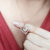 925 Ayar Kelebek Kalp Hediye Kolye thumbnail 3