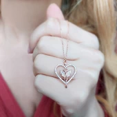 925 Ayar Kelebek Kalp Hediye Kolye thumbnail 1