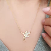 925 Ayar Gümüş Kanatlı Peri Kolye thumbnail 1