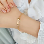 Vaoov 925 Ayar Gümüş Kişiye Özel İsim Bileklik thumbnail 1