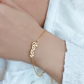 Vaoov 925 Ayar Gümüş Kişiye Özel İsim Bileklik thumbnail 5