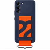 Samsung Galaxy S22+ Plus için Kayışlı Silikon Kılıf, Lacivert, Silicone Cover EF-GS906 - 1