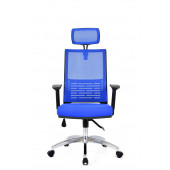 Herkese Mobilya Carina Mavi Fileli Krom Makam Koltuğu Ofis Koltuğu - 1