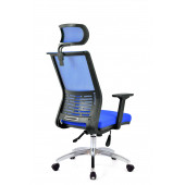 Herkese Mobilya Carina Mavi Fileli Krom Makam Koltuğu Ofis Koltuğu - 4