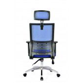 Herkese Mobilya Carina Mavi Fileli Krom Makam Koltuğu Ofis Koltuğu - 5