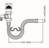 Körüklü Evye Sifonu Makine Girişli 50mm - 2