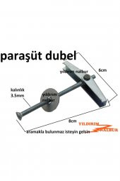 5 Adet Paraşüt Dubel Metal Civatalı 8cm Katlanır Kanatlı Dubel Alçıpan - 2